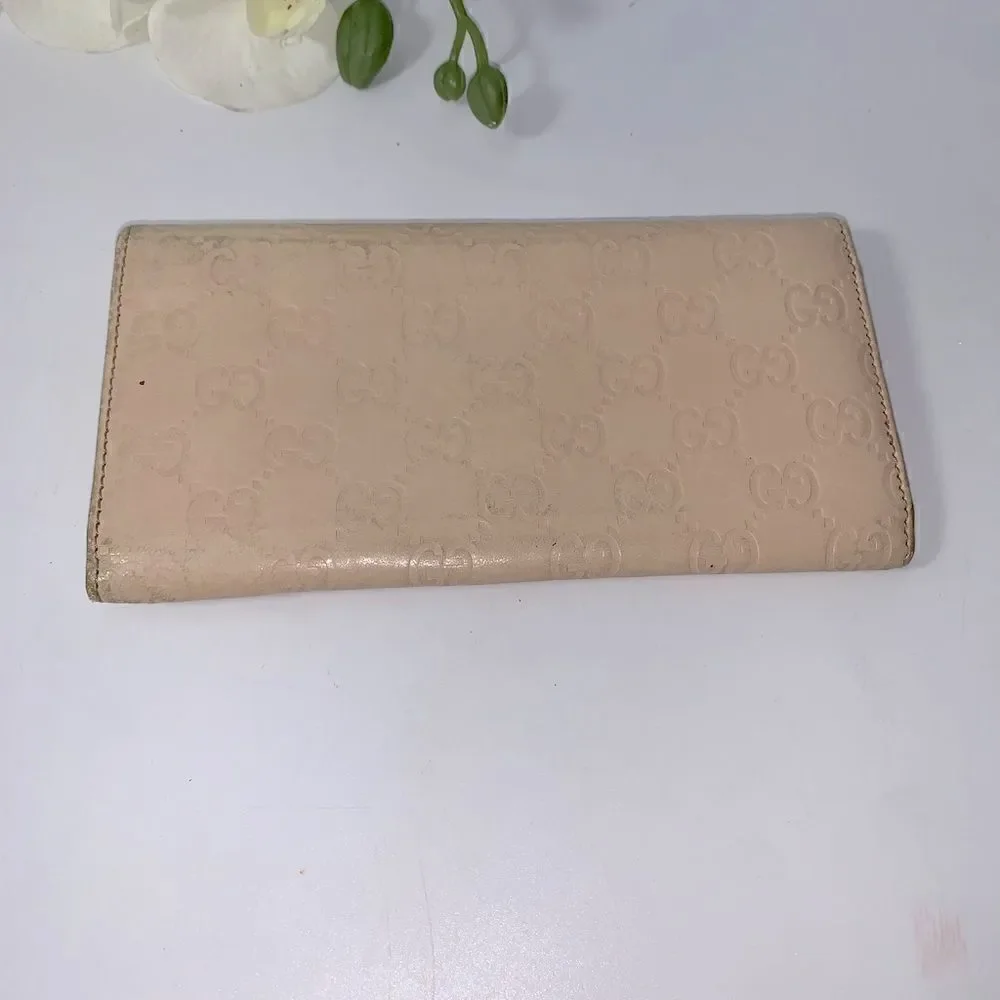 Authentic GUCCI Guccissima Long Clutch  Wallet Beige - Picture 6 of 14